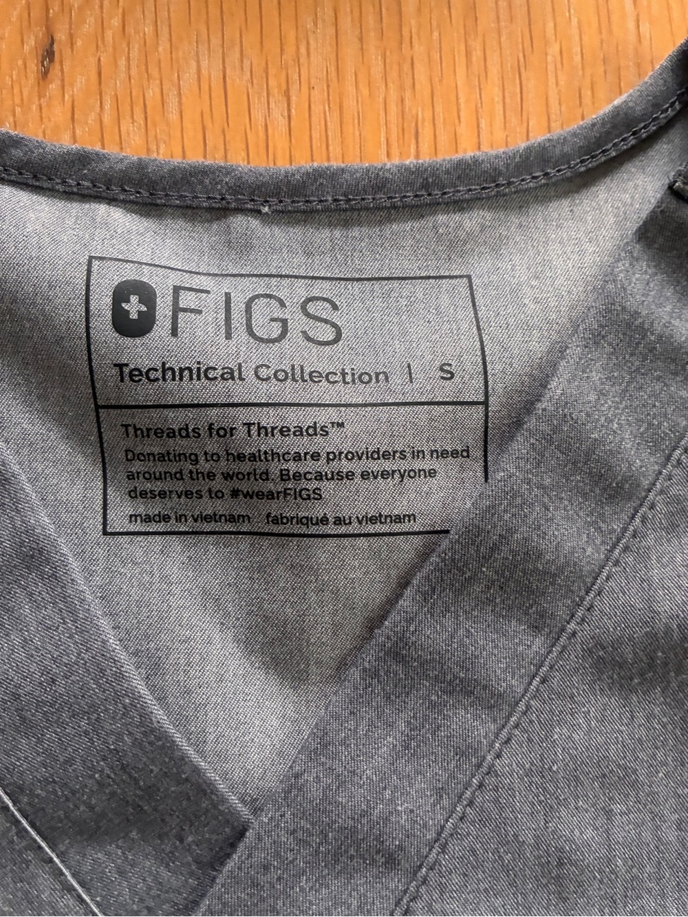 Figs-Gray-Technical Collection-Scrub Top-S - Picture 7 of 9